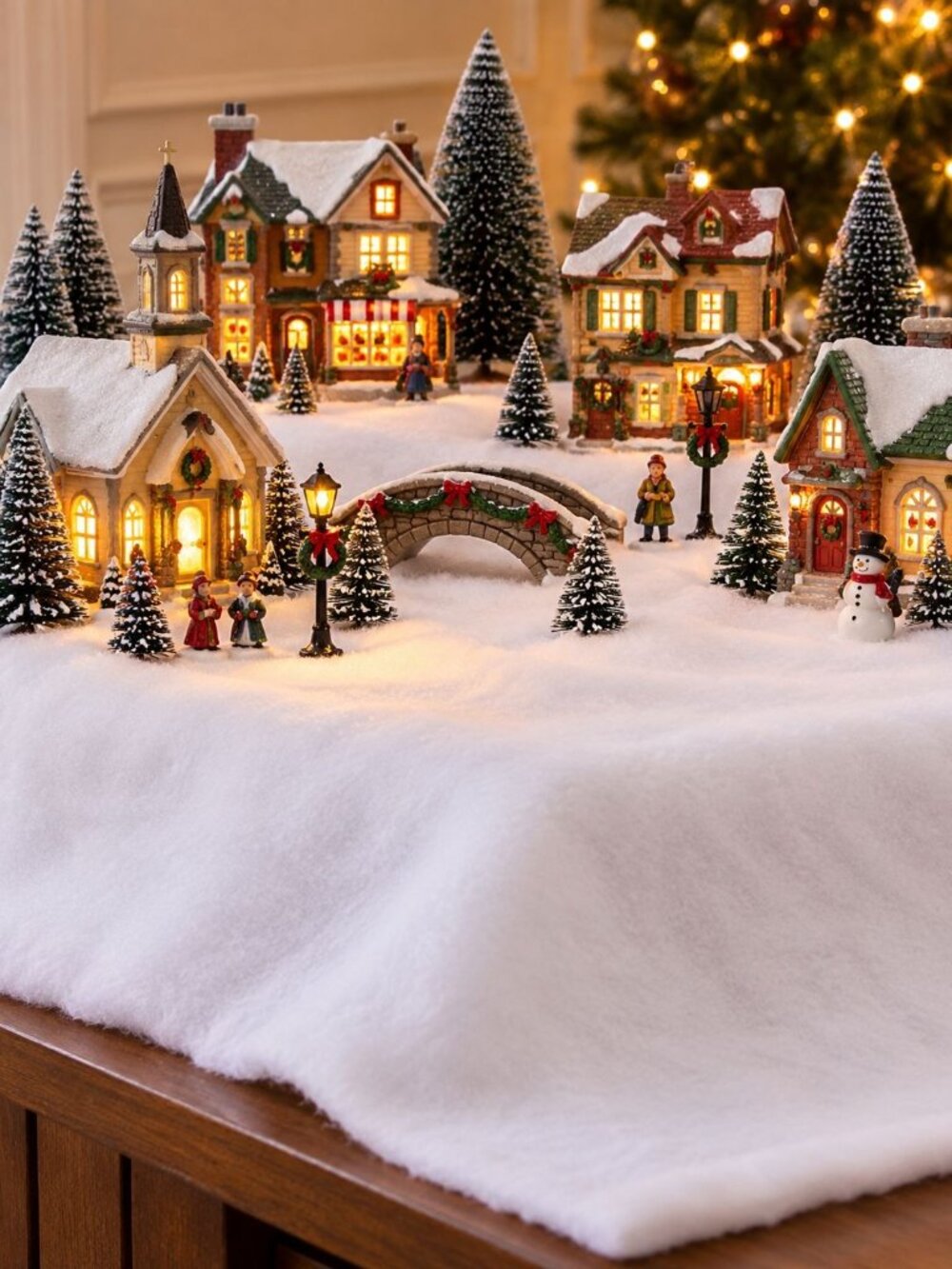 Snow Cover Blanket 15" x 10' Home Accents Holiday Christmas Village Mantel Table